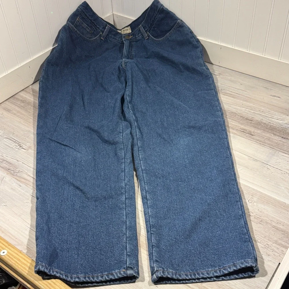 VTG LL Bean Jeans Women's 16 Red Flannel Lined Cozy Outdoor Barn Chore